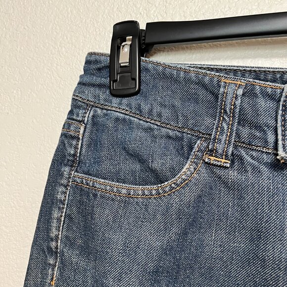 Banana Republic Double Button Wide Leg Boot Cut Women's Blue Jeans Size 10 - Picture 8 of 16